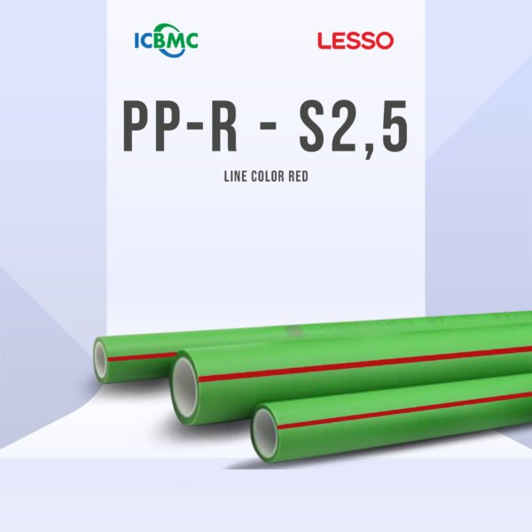Lesso Pipa PP-R Line Color Red S2,5 (pn 20) Pipa Air panas